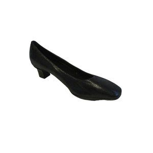 *Almalfi by Rangoni Black Patent Lizard Square Toe Pumps
